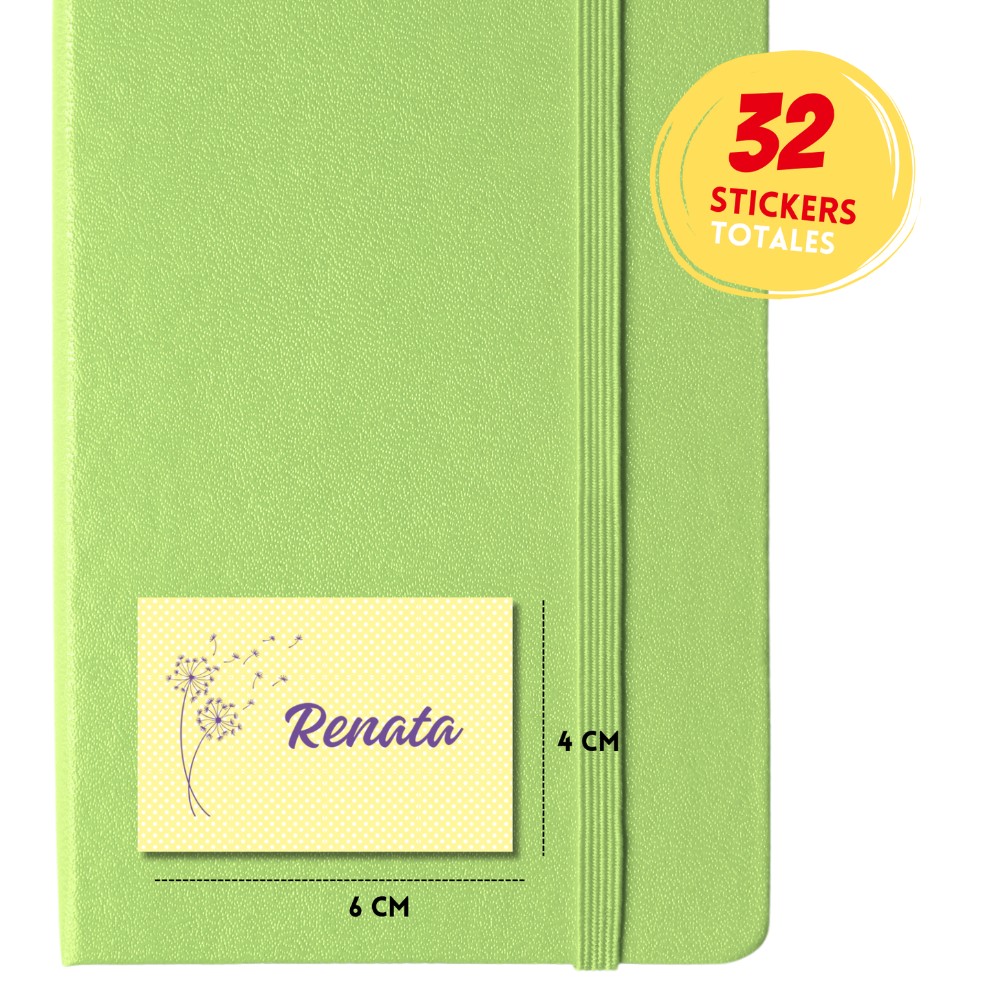 Flor diente de león Etiquetas Escolares Personalizadas Libretas, Libros y Lápices