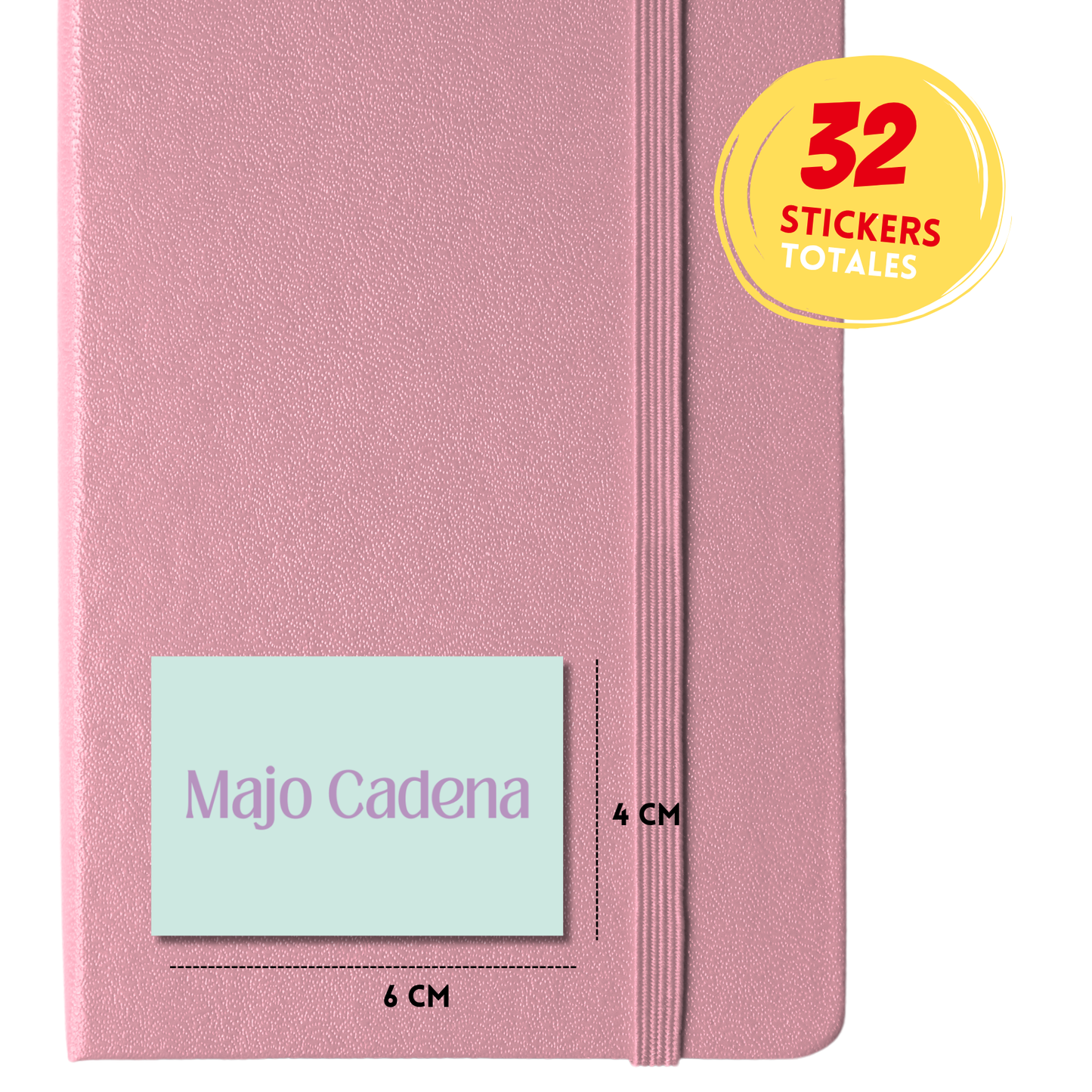 Fondo menta letras moradas Etiquetas Escolares Personalizadas Libretas, Libros y Lápices
