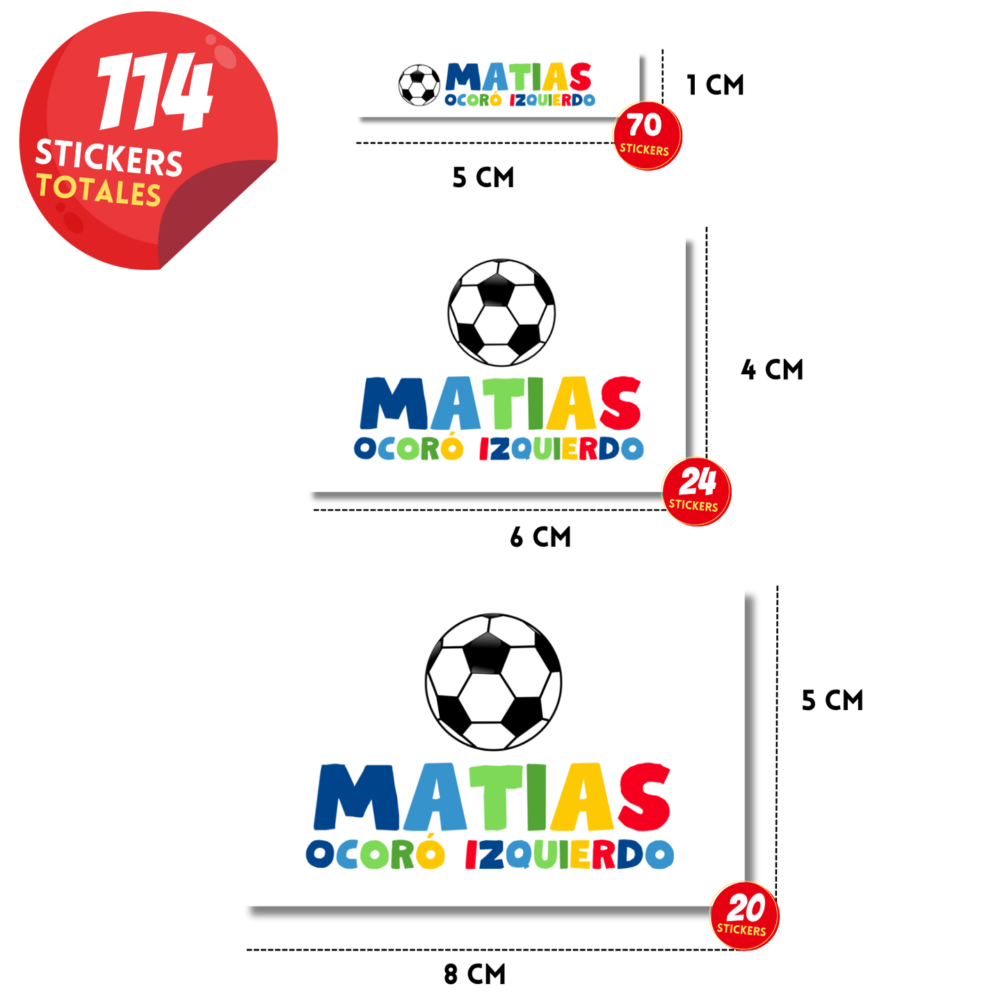 Futbol letras colores Etiquetas Escolares Personalizadas Libretas, Libros y Lápices