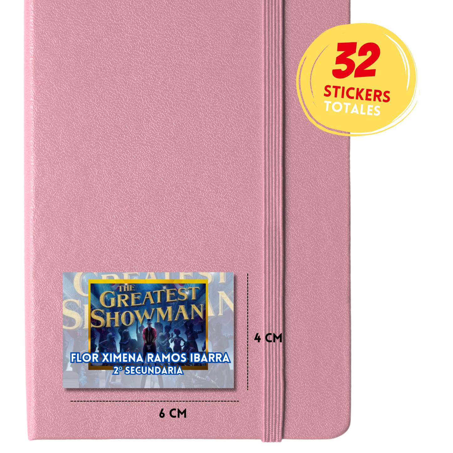 The Greatest Showman Portada Etiquetas Escolares Personalizadas Libretas, Libros y Lápices