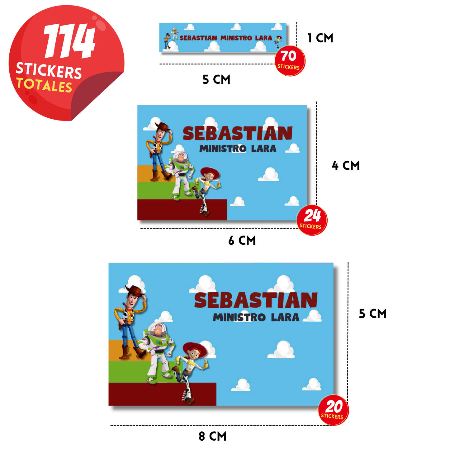 Toy Story Etiquetas Escolares Personalizadas Libretas, Libros y Lápices