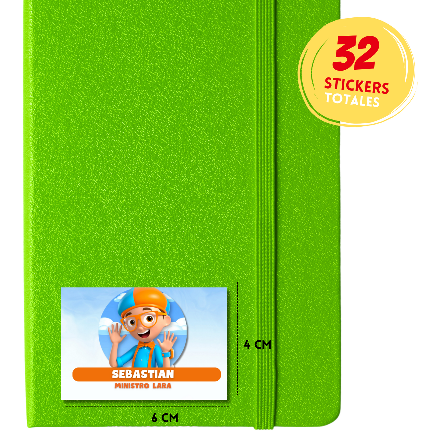 Blippy Hello Personalized School Labels Notebooks, Books and Pencils 