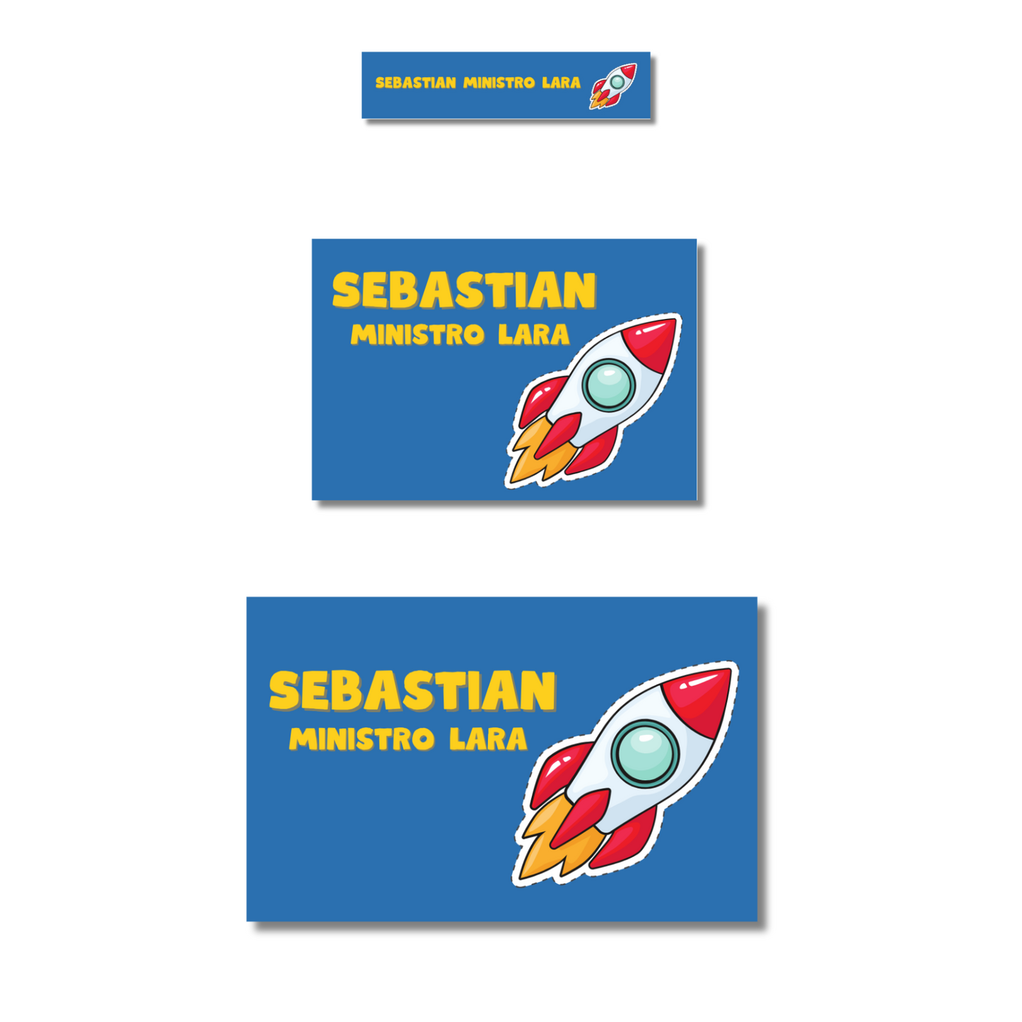 Rocket Personalized School Labels Notebooks, Books and Pencils 