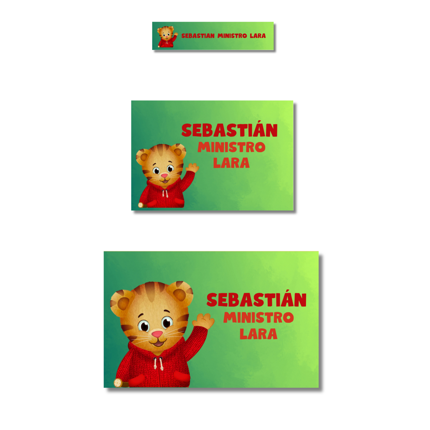 Daniel El Tigre Personalized School Labels Notebooks, Books and Pencils 