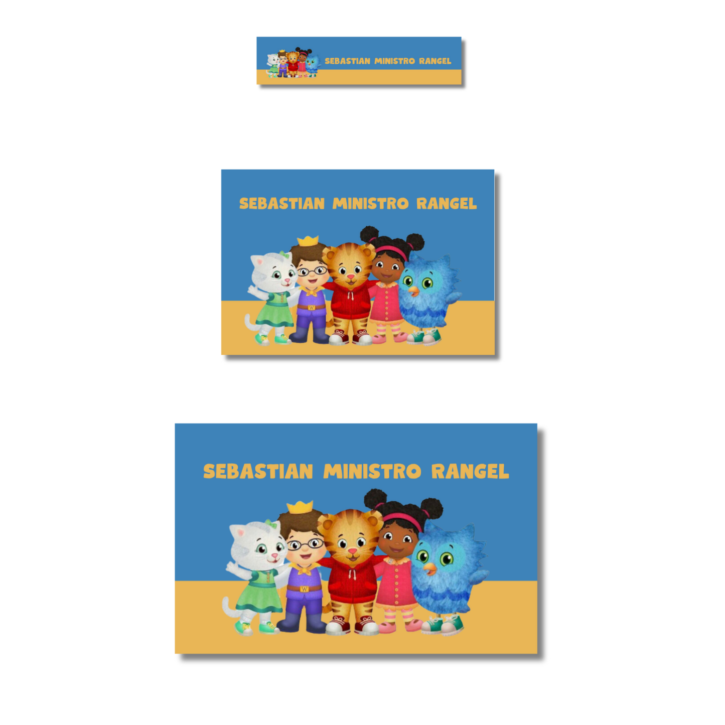 Daniel El Tigre &amp; Friends Personalized School Labels Notebooks, Books and Pencils 