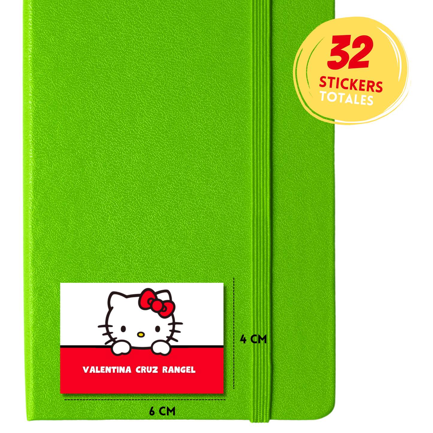 Hello Kitty Personalized School Labels Notebooks, Books and Pencils 