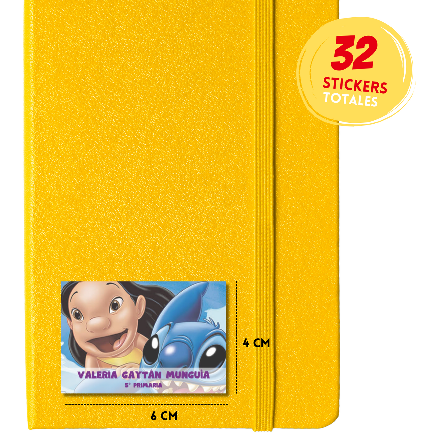 Lilo &amp; Stitch Personalized School Labels Notebooks, Books and Pencils 