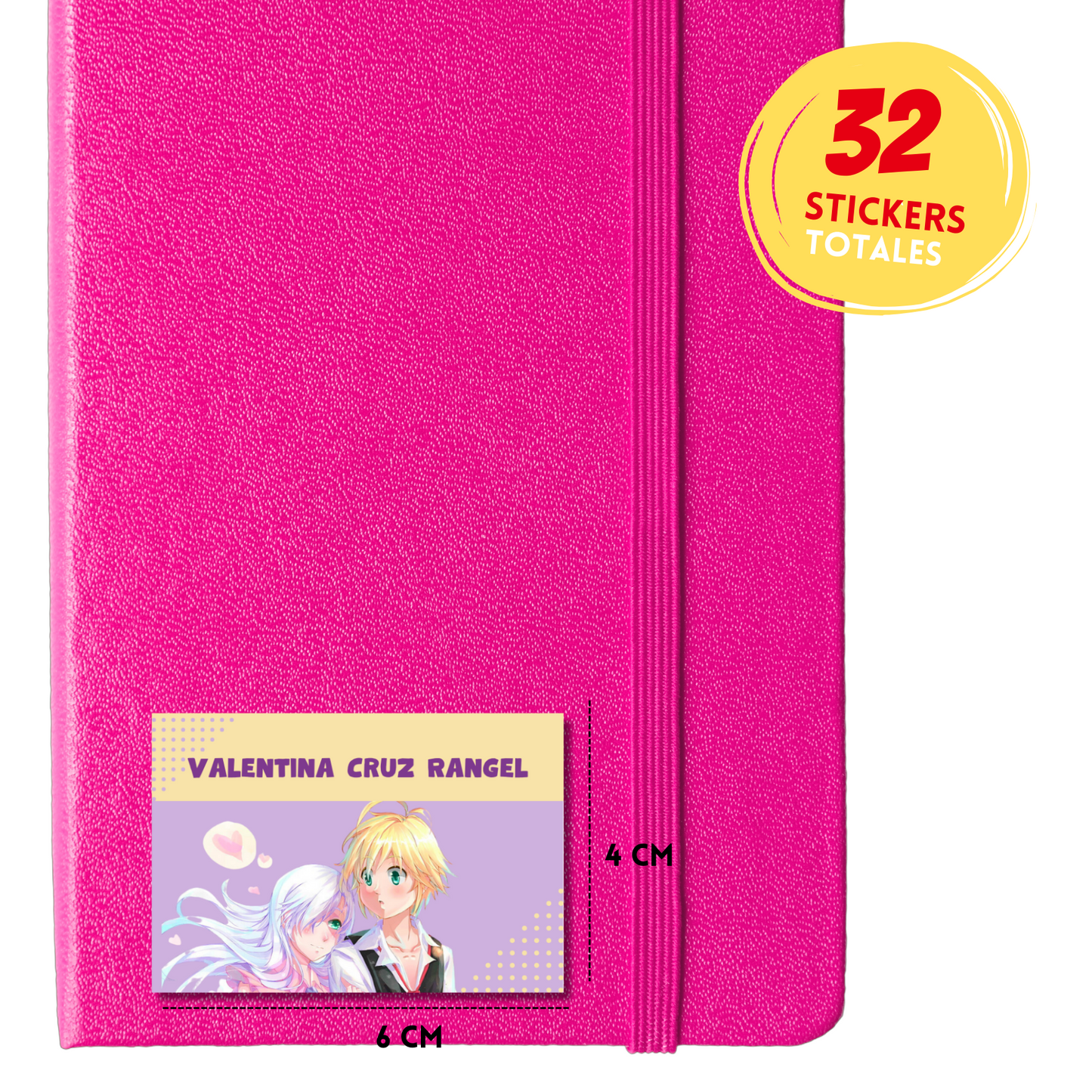 The 7 Deadly Sins Meliodas And Elizabeth Liones Personalized School Labels Notebooks, Books and Pencils 