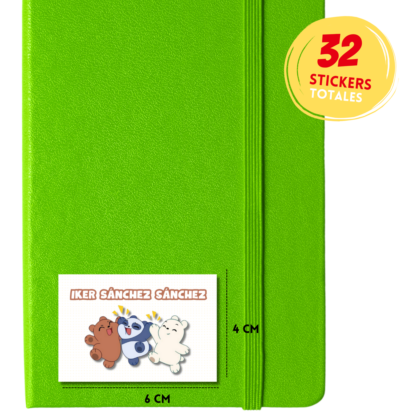 Ajolotito Personalized School Labels Notebooks, Books and Pencils 