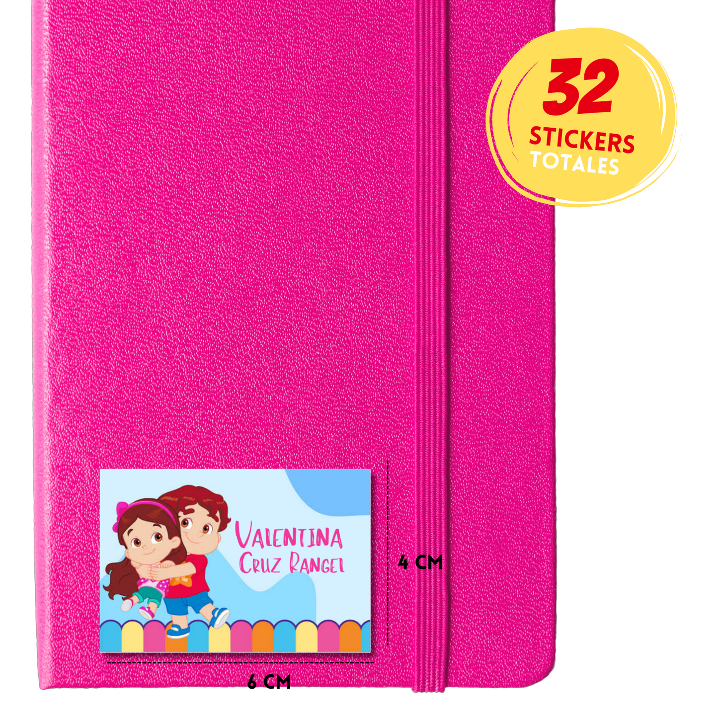 María Clara &amp; JP Personalized School Labels Notebooks, Books and Pencils 