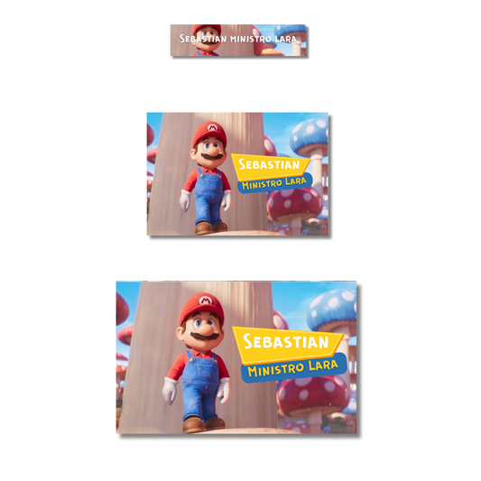 Mario Bros Personalized School Labels Notebooks, Books and Pencils 