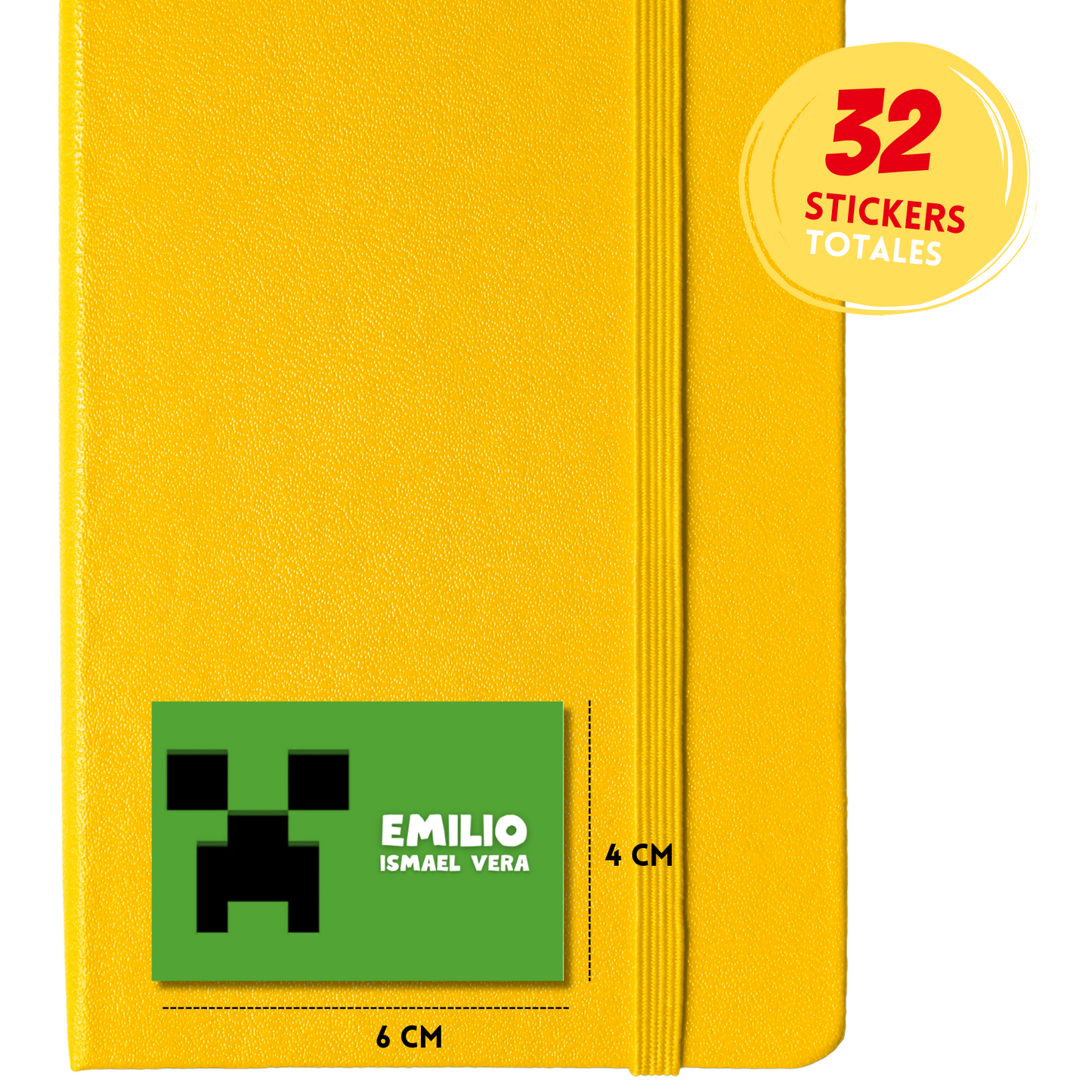 Minecraft Logo Personalized School Labels Notebooks, Books and Pencils 