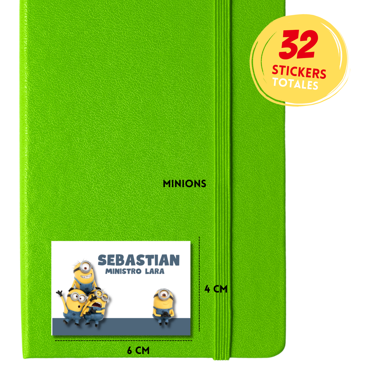 Minions Personalized School Labels Notebooks, Books and Pencils 