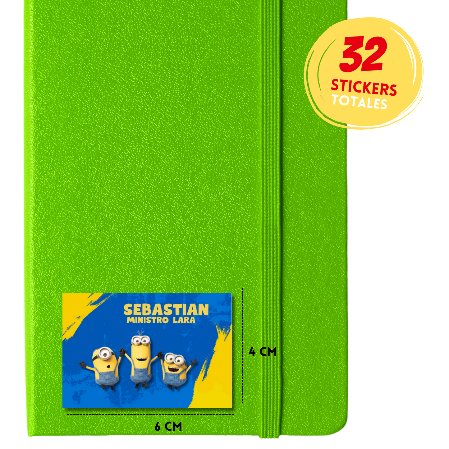 Minions Jumping Personalized School Labels Notebooks, Books and Pencils 