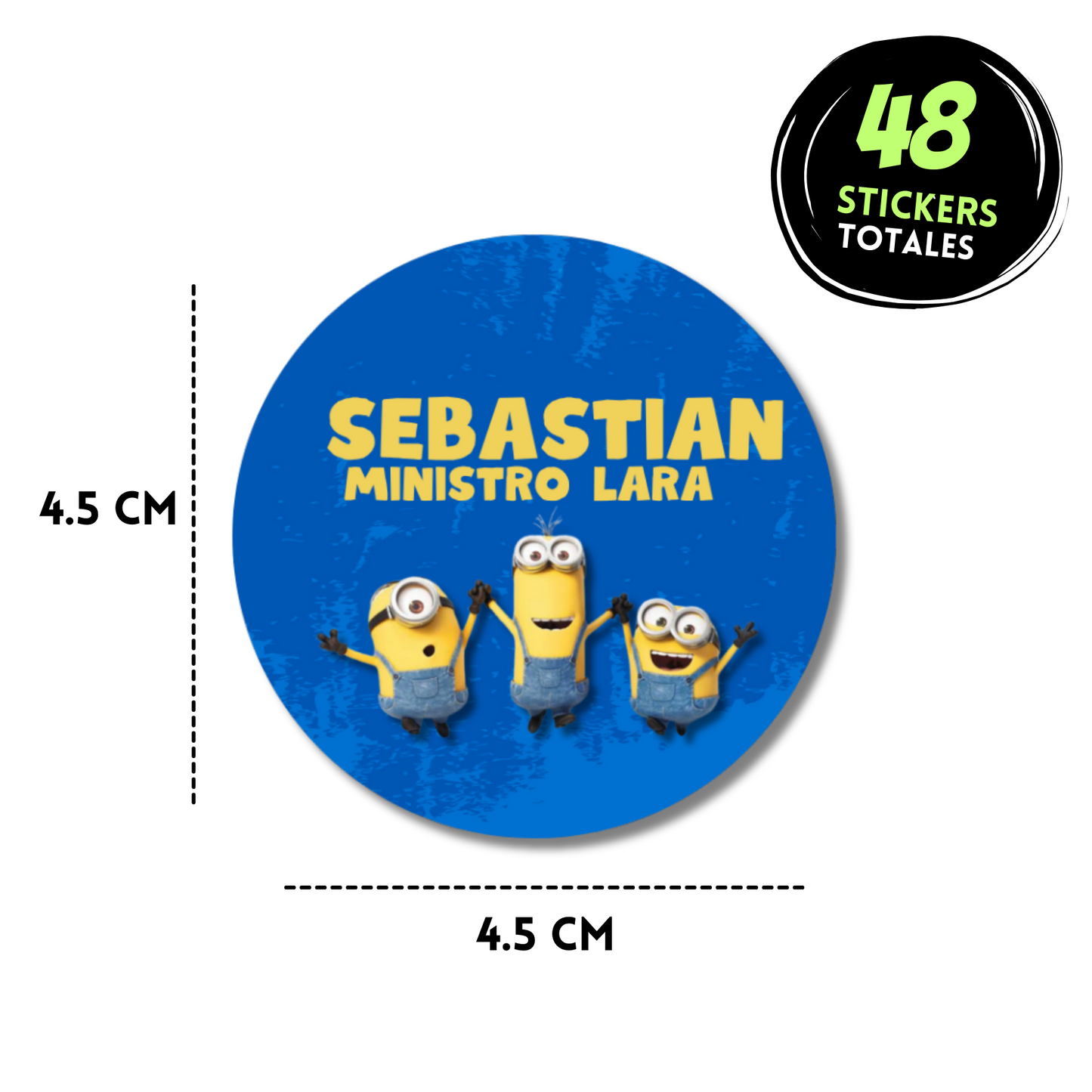 Minions Jumping Personalized School Labels Notebooks, Books and Pencils 