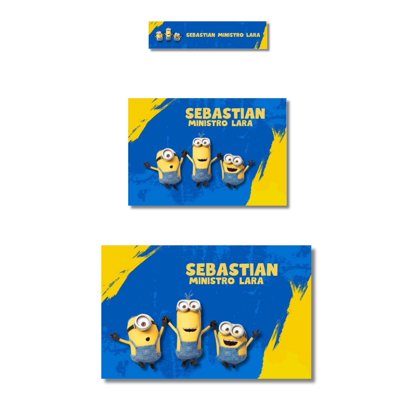 Minions Jumping Personalized School Labels Notebooks, Books and Pencils 