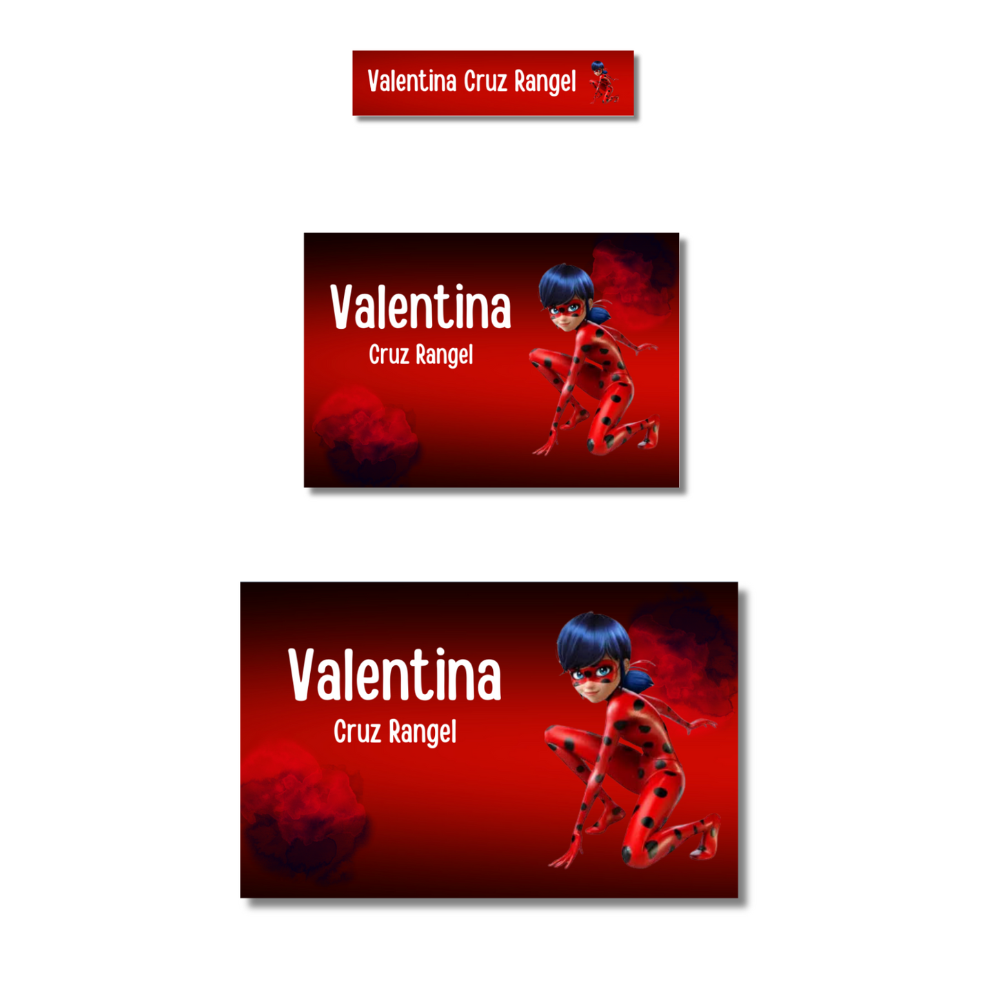 Miraculous Ladybug Personalized School Labels Notebooks, Books and Pencils 