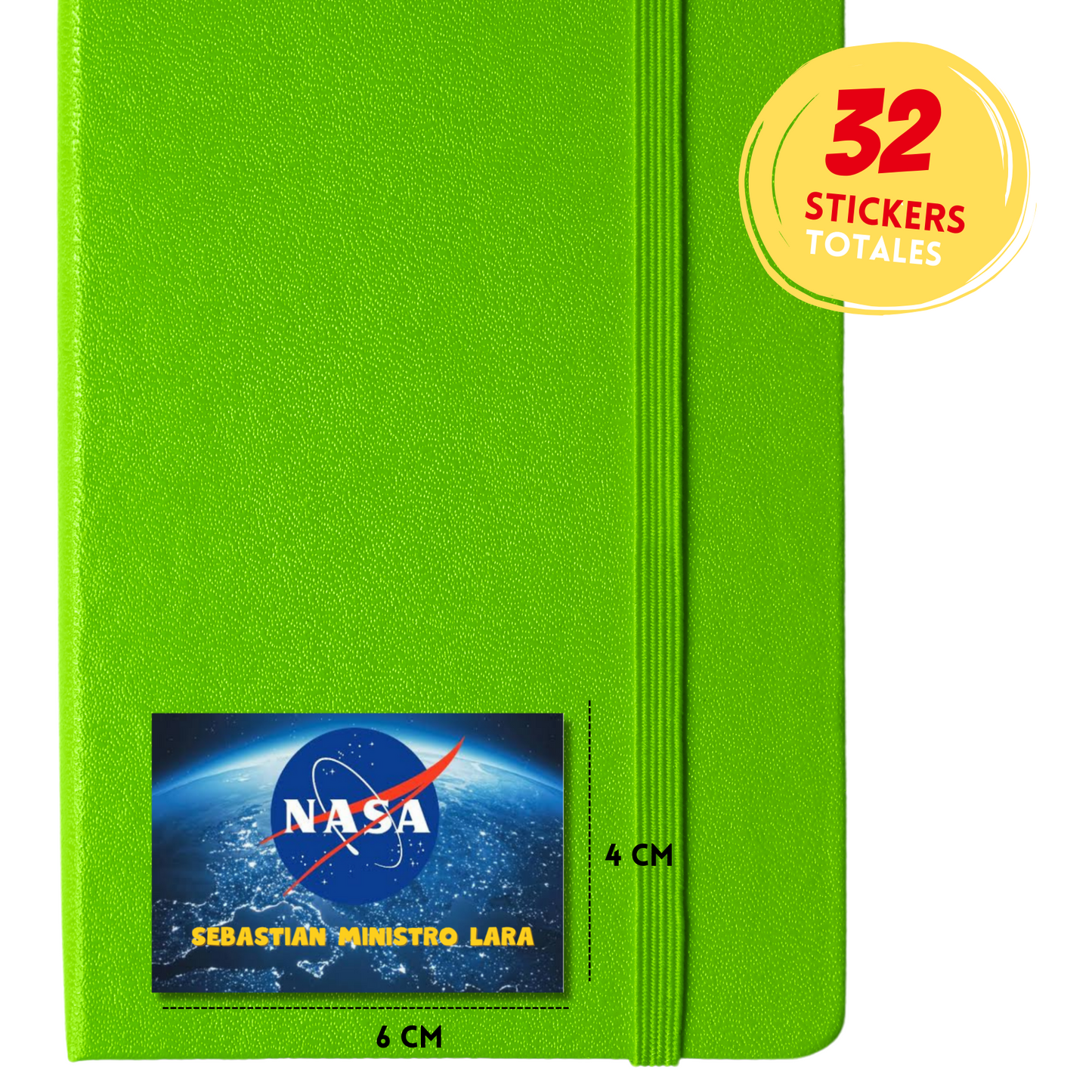 NASA With World Personalized School Labels Notebooks, Books and Pencils 