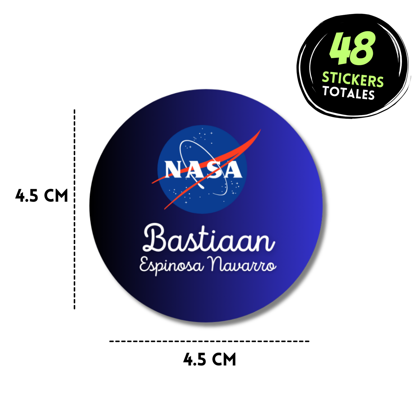 NASA Logo Personalized School Labels Notebooks, Books and Pencils 