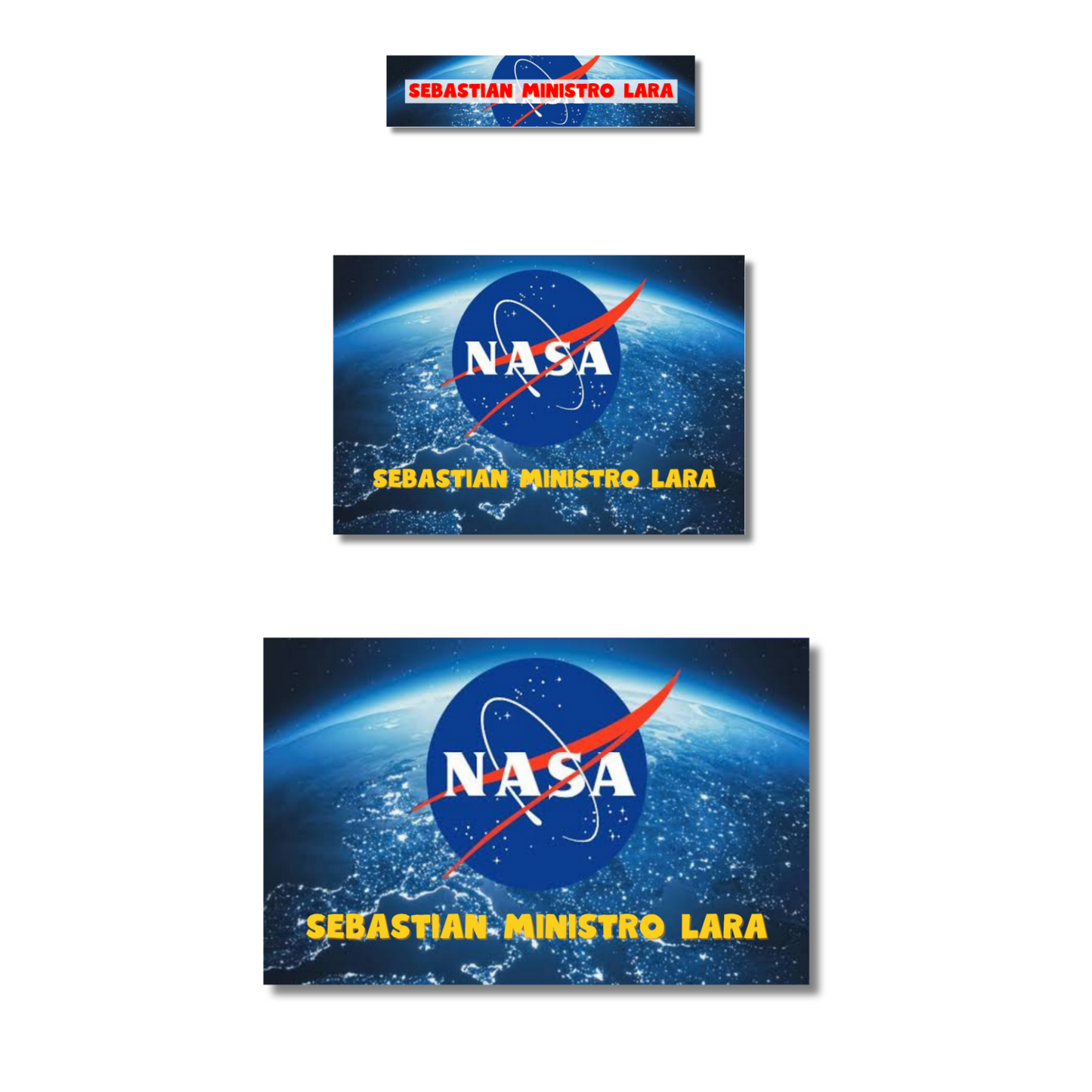 NASA With World Personalized School Labels Notebooks, Books and Pencils 