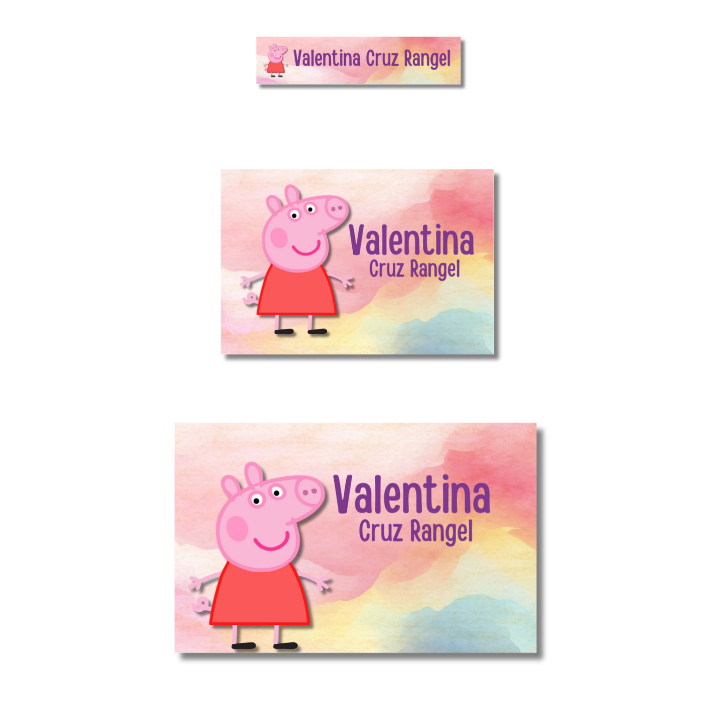 Peppa Pig Personalized School Labels Notebooks, Books and Pencils 