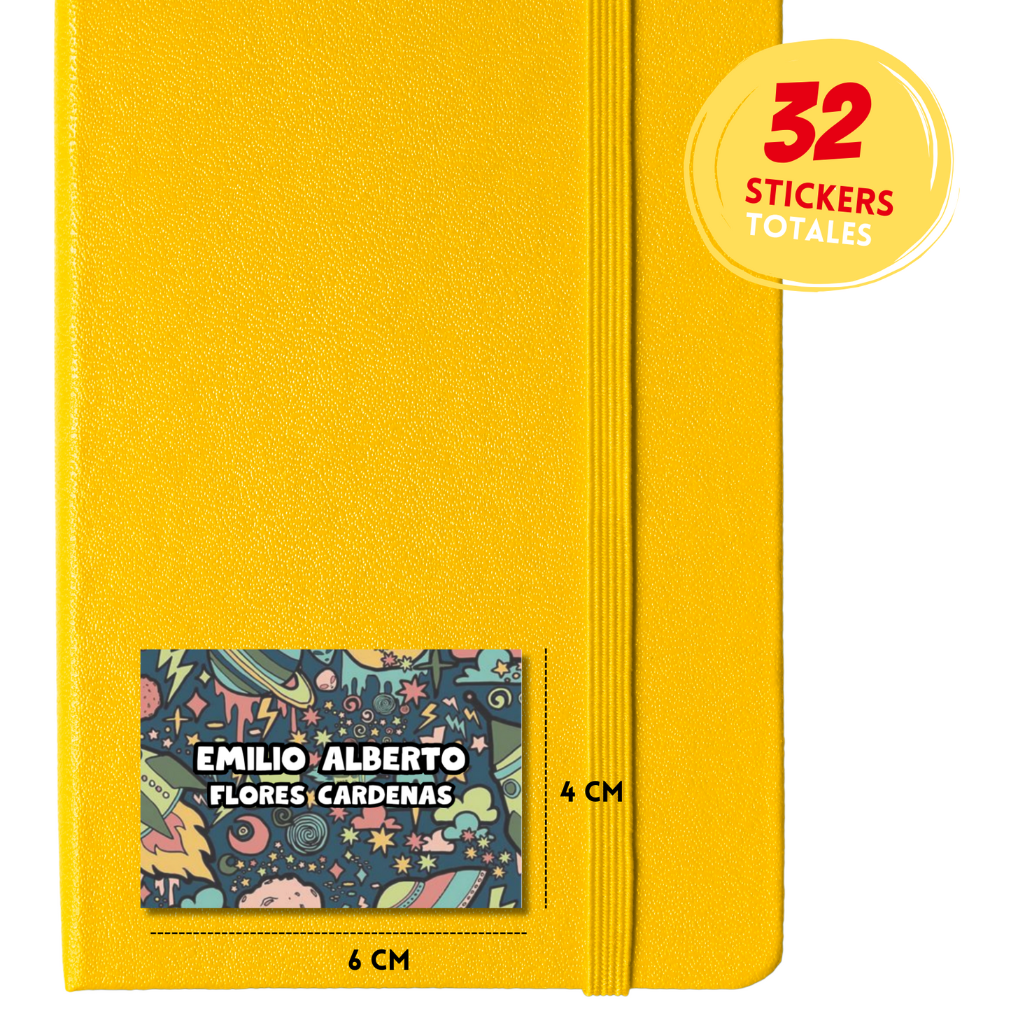 Ajolotito Personalized School Labels Notebooks, Books and Pencils 