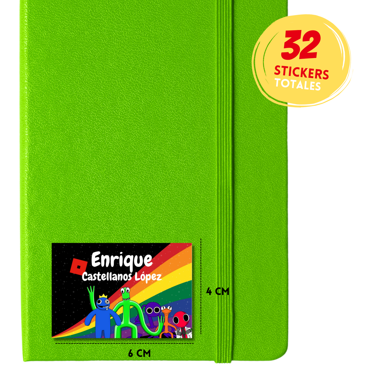 Ajolotito Personalized School Labels Notebooks, Books and Pencils 