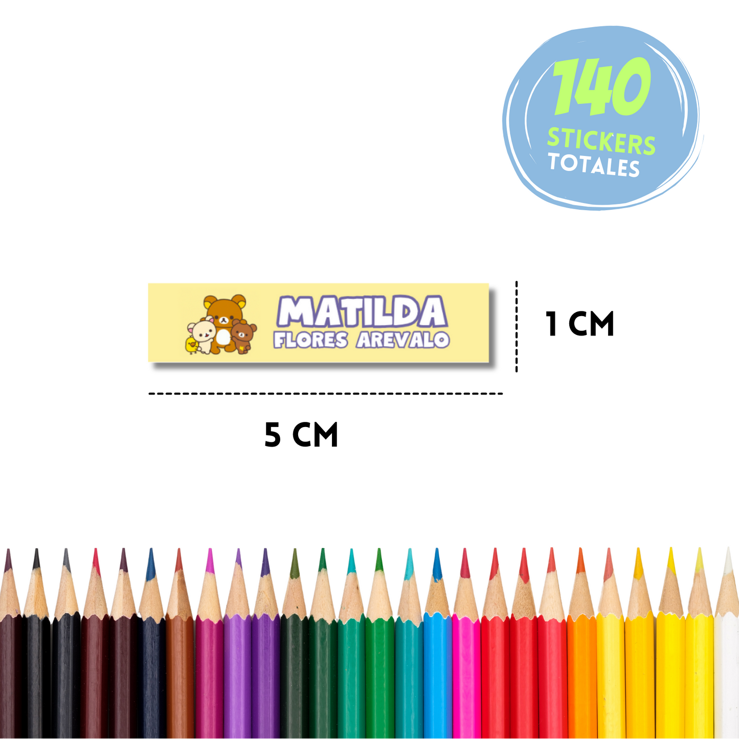 Ajolotito Personalized School Labels Notebooks, Books and Pencils 