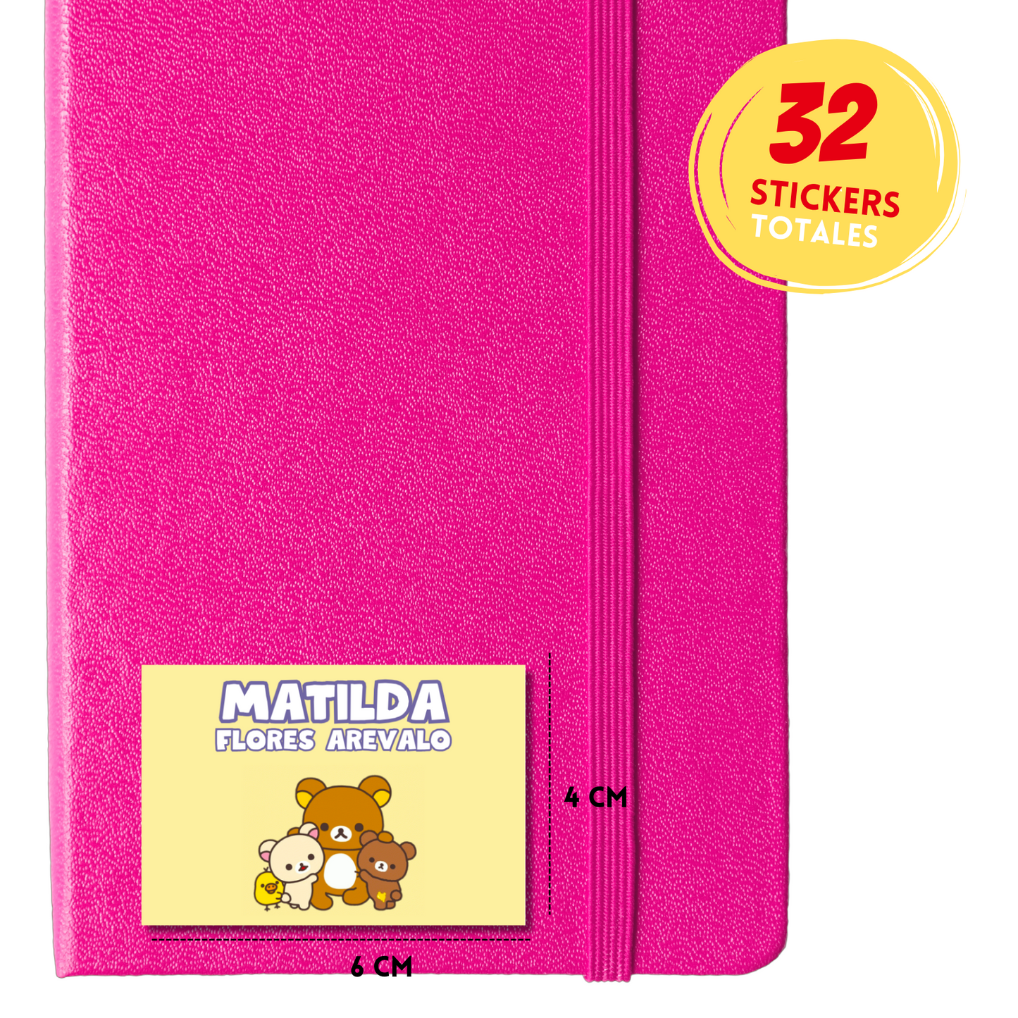 Ajolotito Personalized School Labels Notebooks, Books and Pencils 