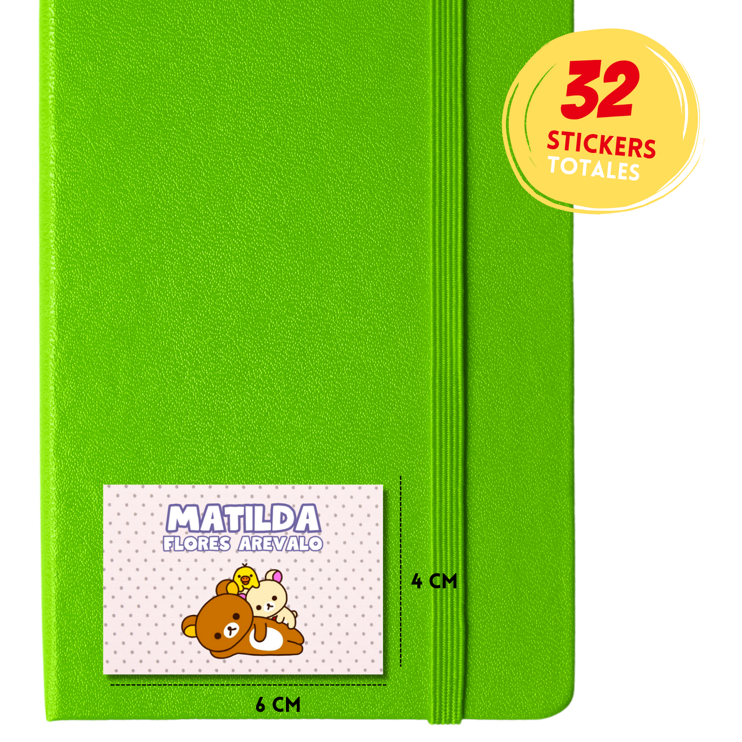 Ajolotito Personalized School Labels Notebooks, Books and Pencils 