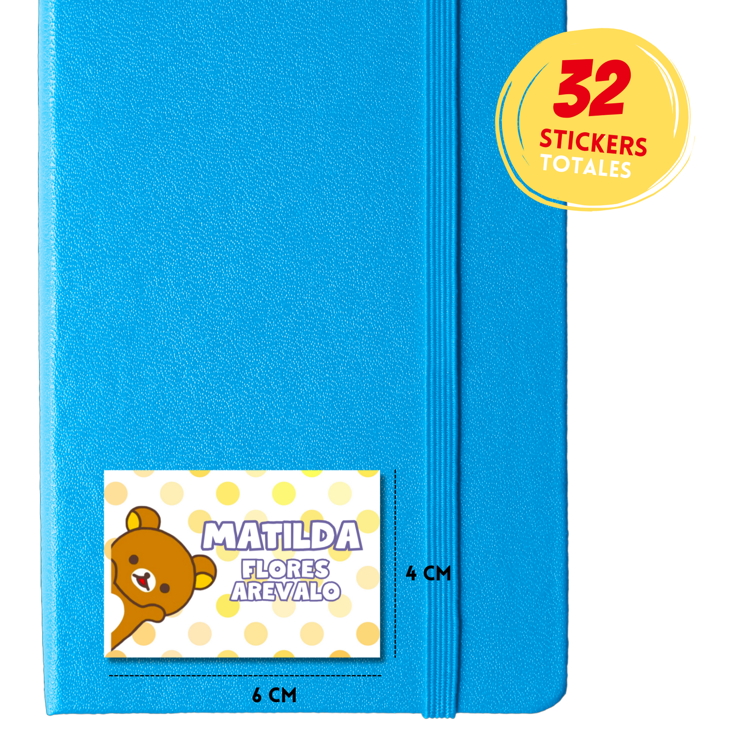 Ajolotito Personalized School Labels Notebooks, Books and Pencils 