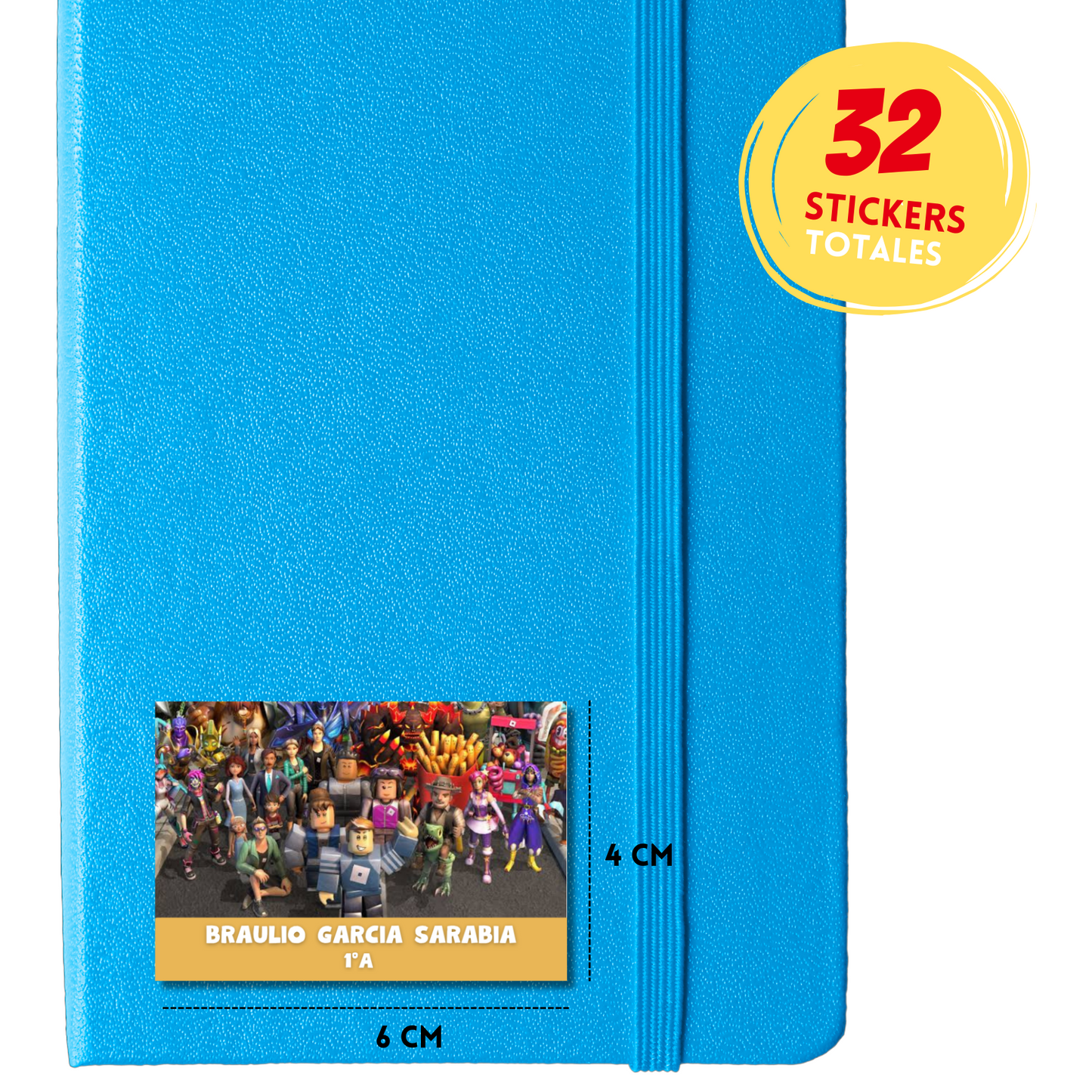 Roblox Characters Personalized School Labels Notebooks, Books and Pencils 