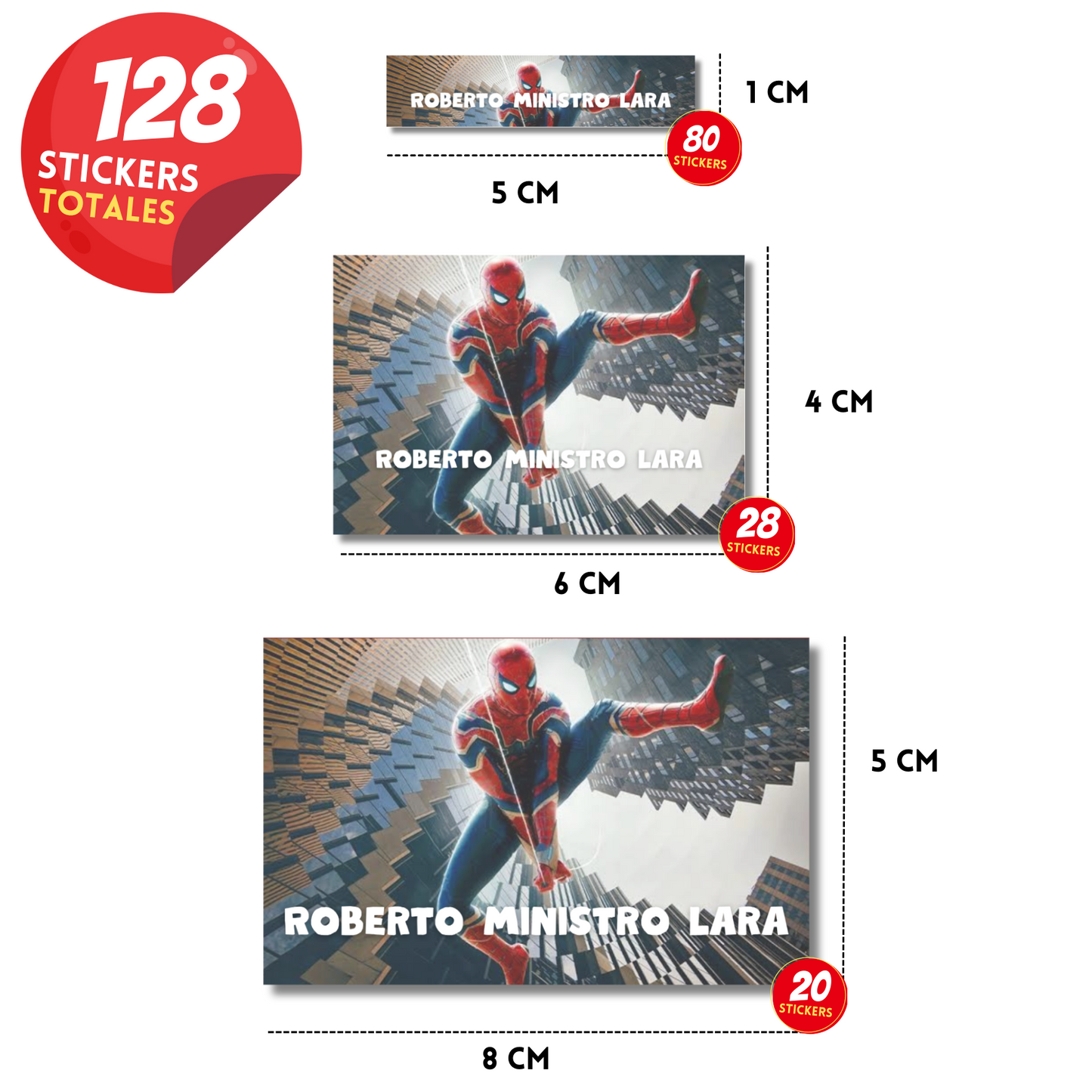 Spiderman Personalized School Labels Notebooks, Books and Pencils 