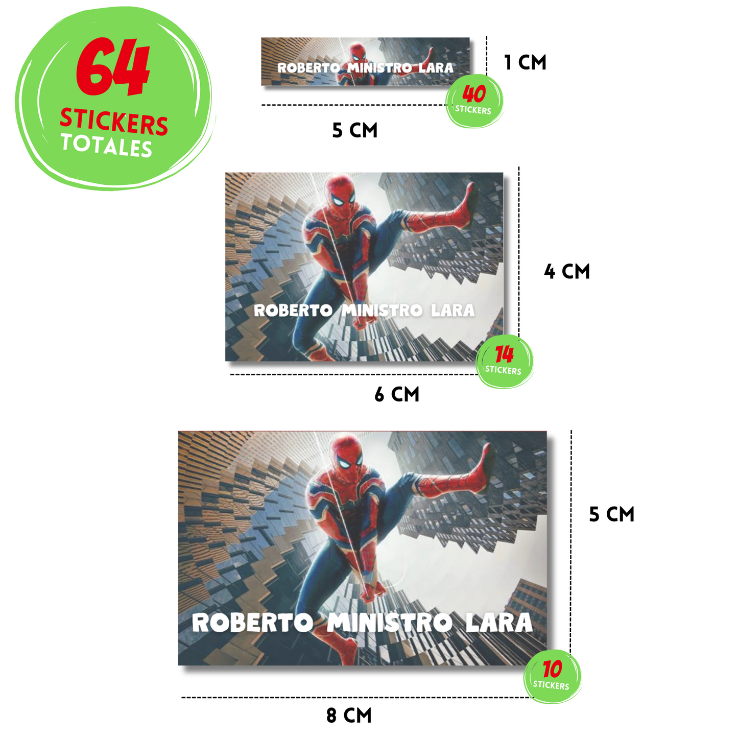 Spiderman Personalized School Labels Notebooks, Books and Pencils 