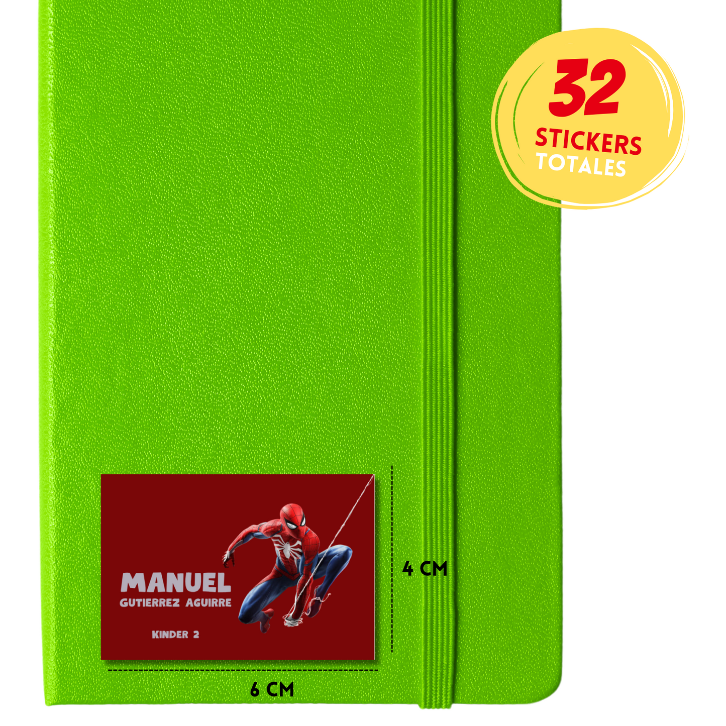 Spiderman With Red Background Personalized School Labels Notebooks, Books and Pencils 