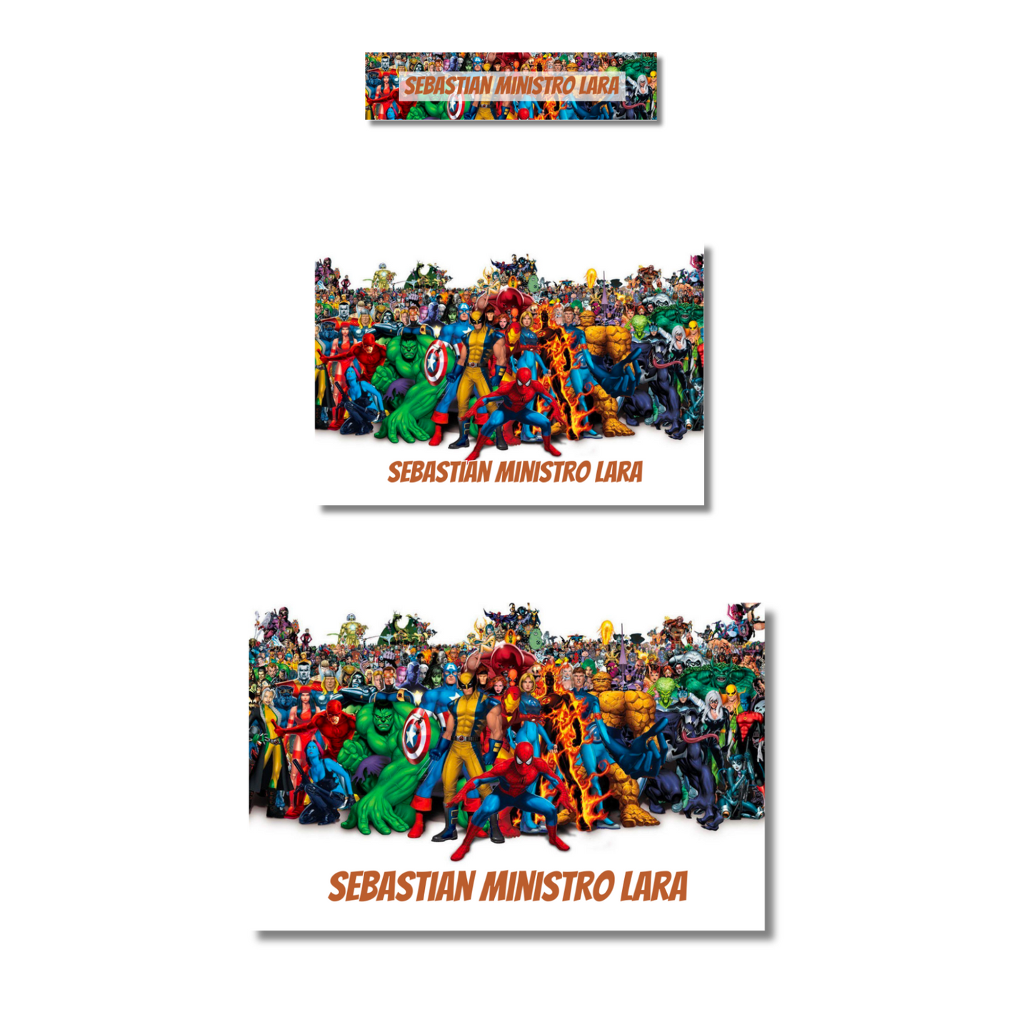 Superheroes Personalized School Labels Notebooks, Books and Pencils 