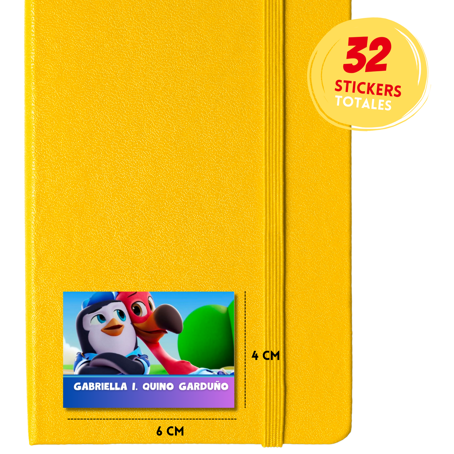 Ajolotito Personalized School Labels Notebooks, Books and Pencils 