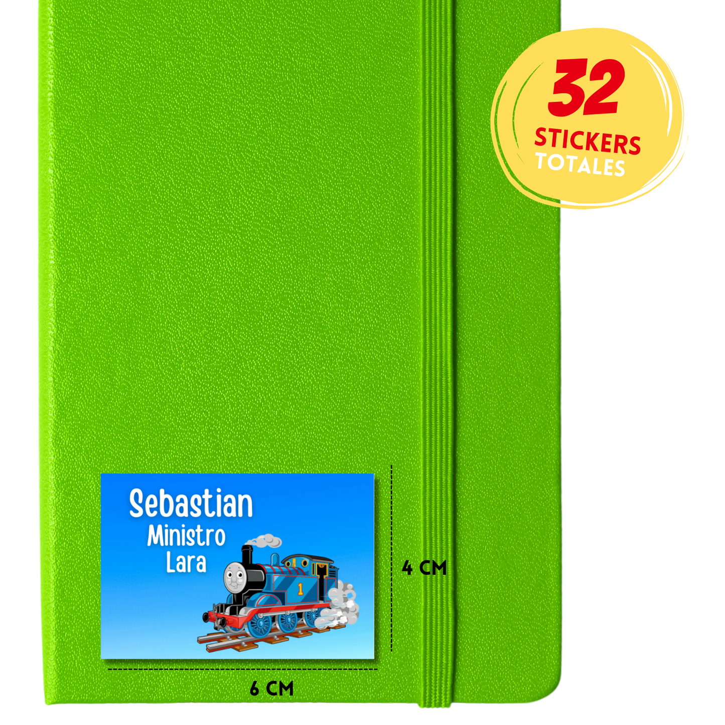 Thomas Train with Blue Background Personalized School Labels Notebooks, Books and Pencils 