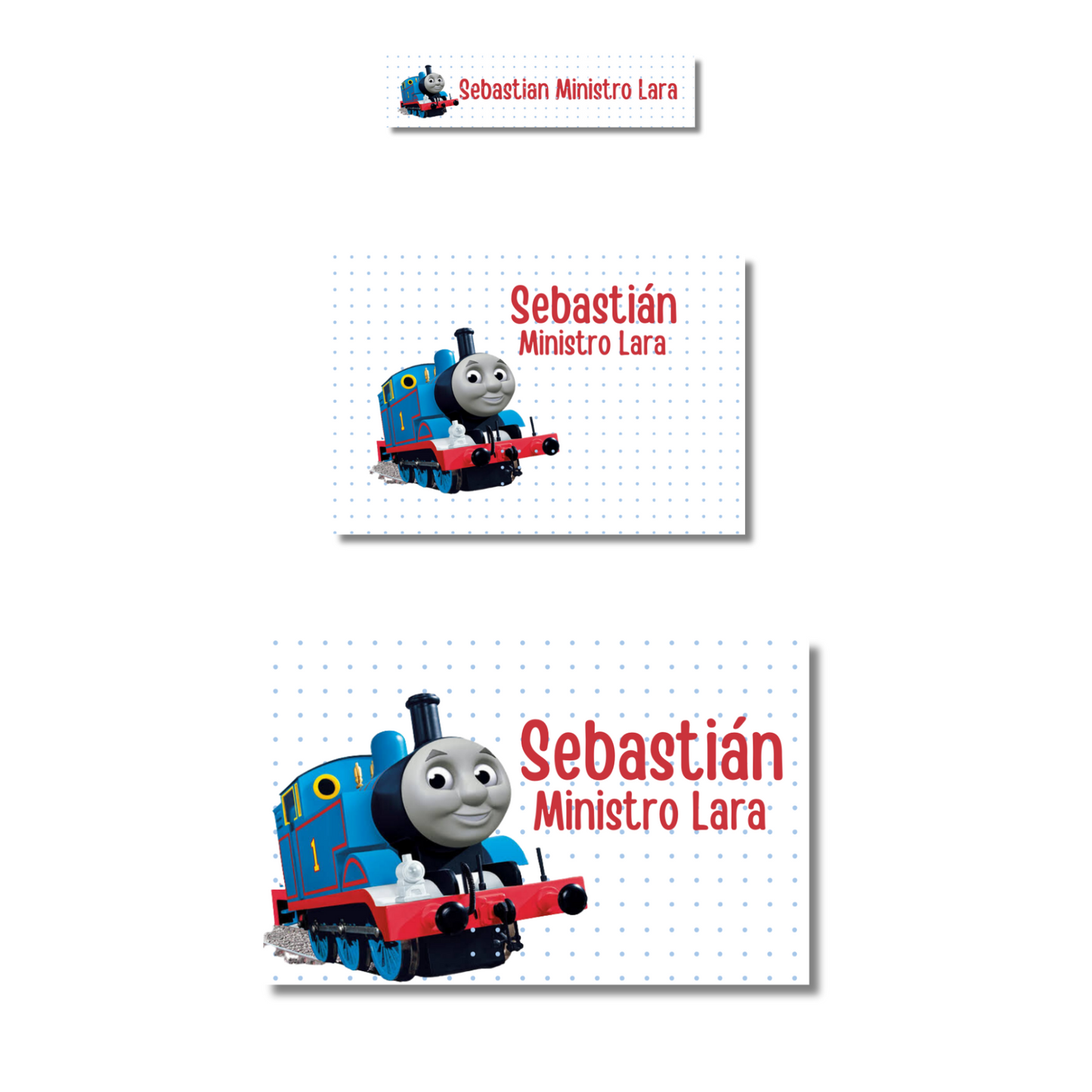 Thomas Train With Dots Personalized School Labels Notebooks, Books and Pencils 