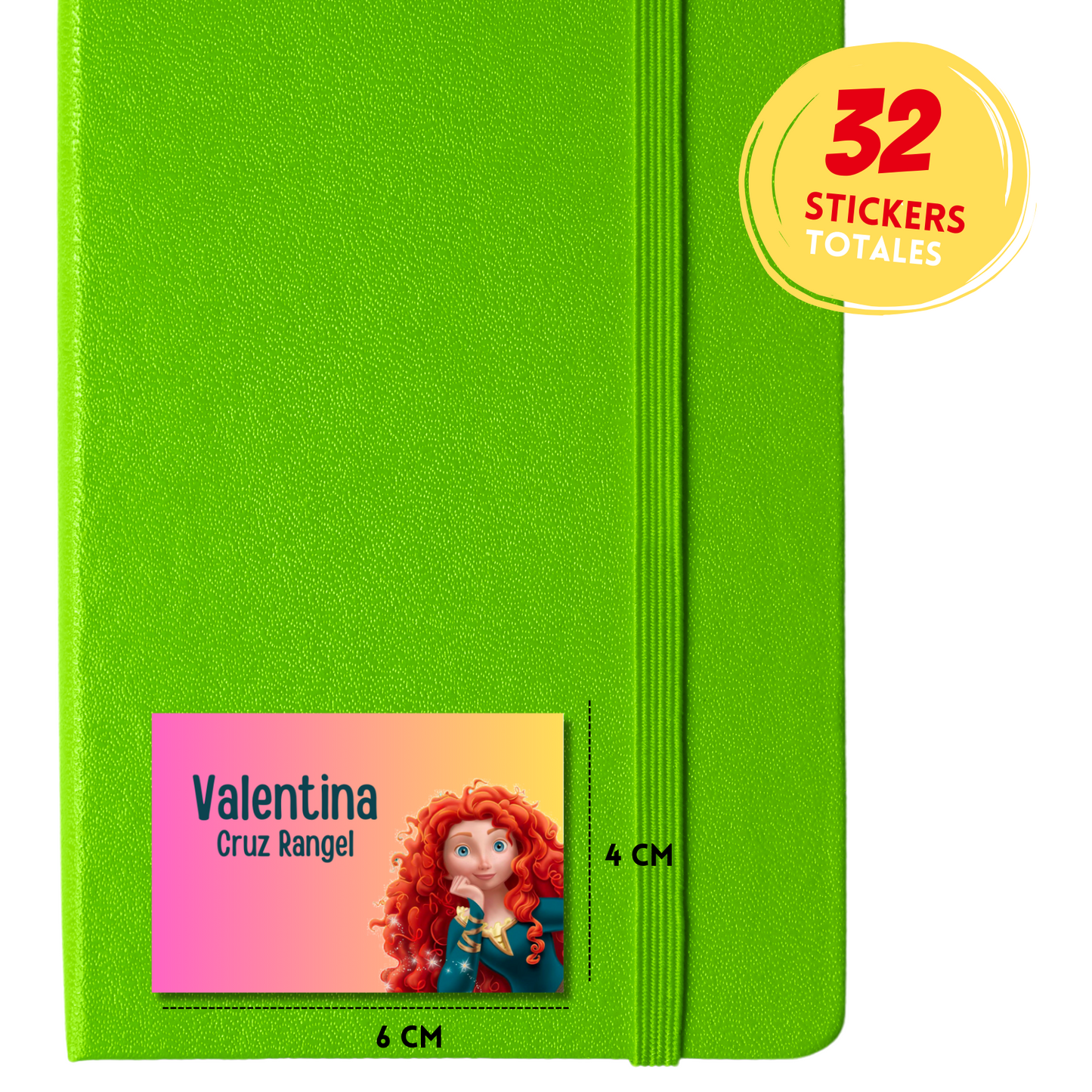 Brave Personalized School Labels Notebooks, Books and Pencils 