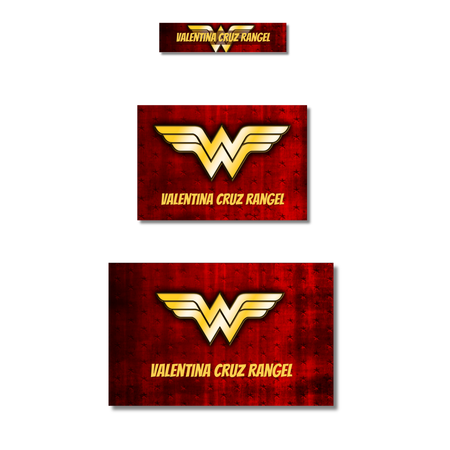 Wonder Woman Logo Personalized School Labels Notebooks, Books and Pencils 