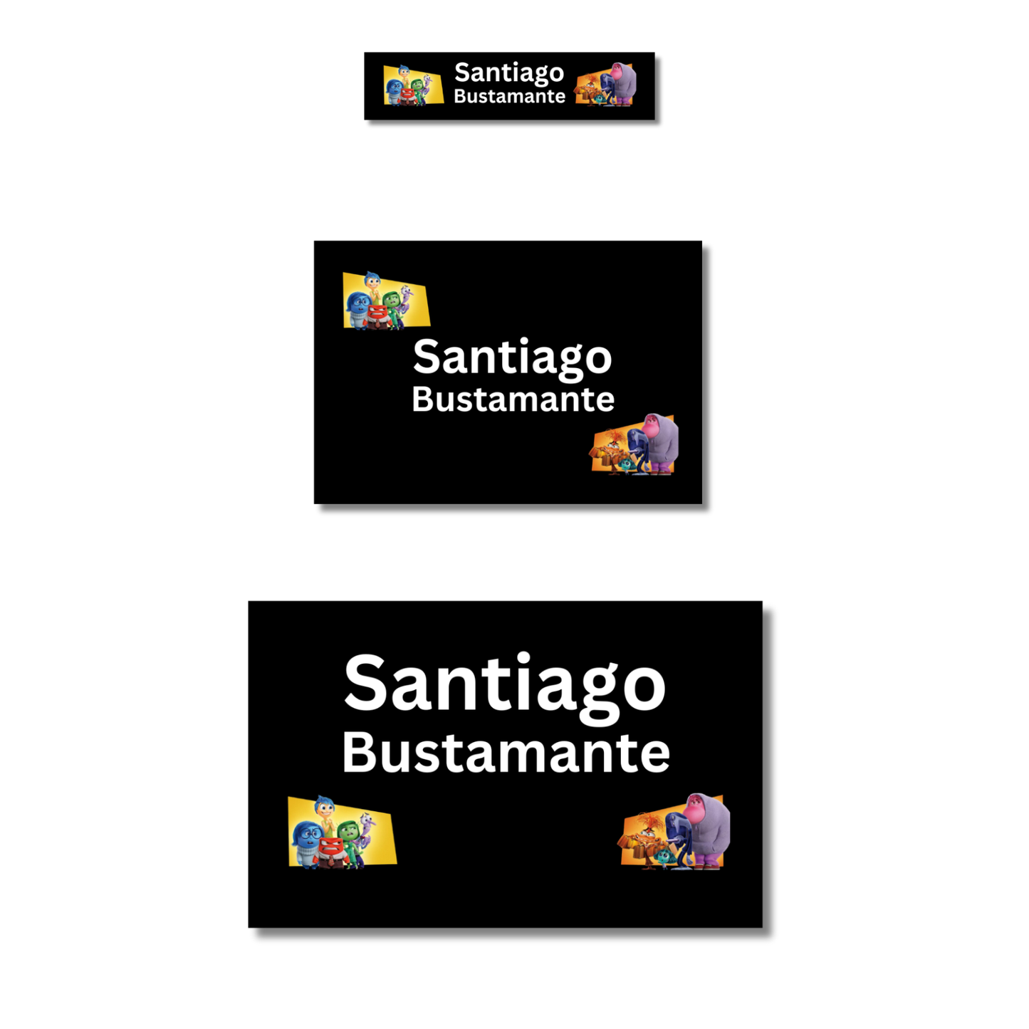 Intensamente Etiquetas Escolares Personalizadas Libretas, Libros y Lápices