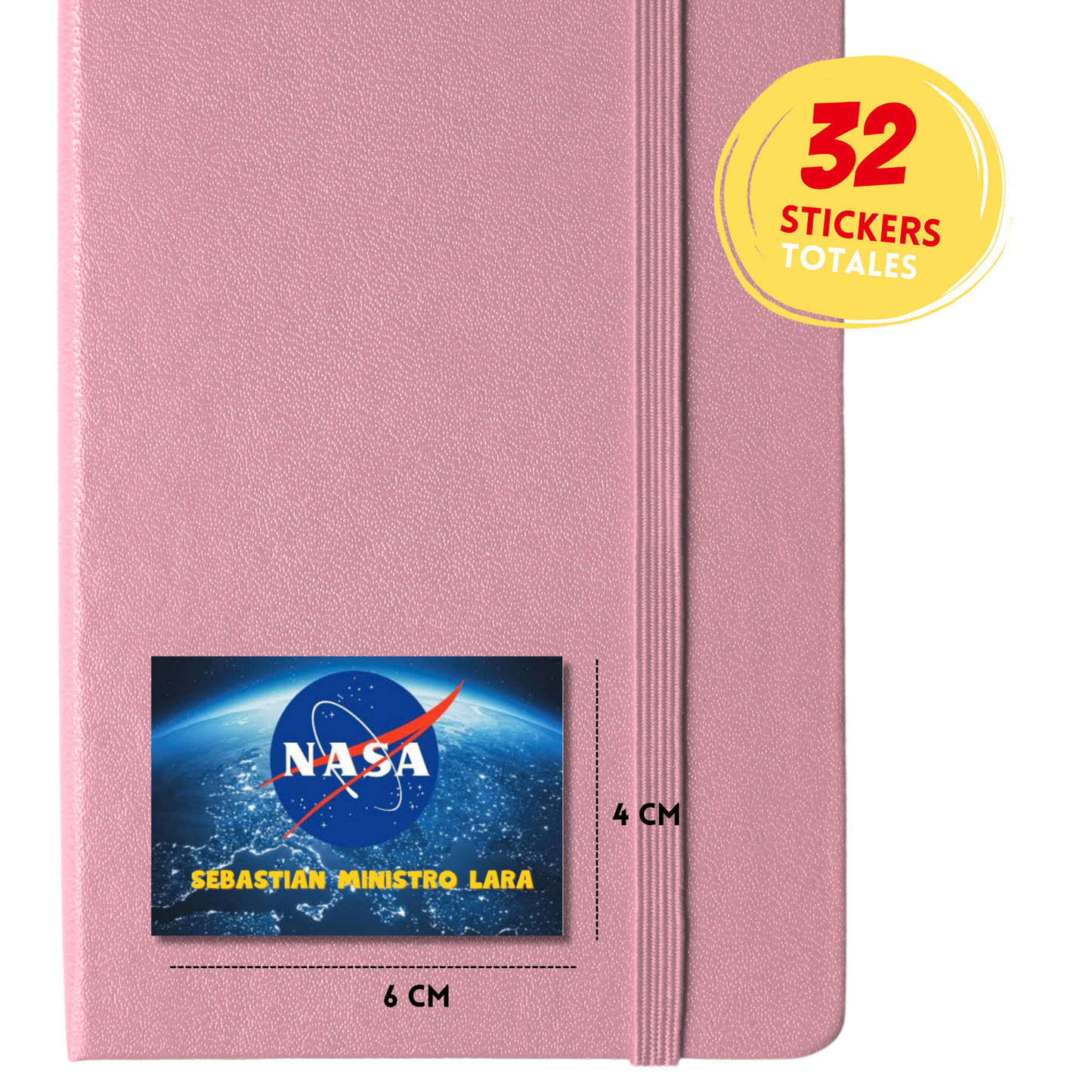 NASA Con Mundo Etiquetas Escolares Personalizadas Libretas, Libros y Lápices
