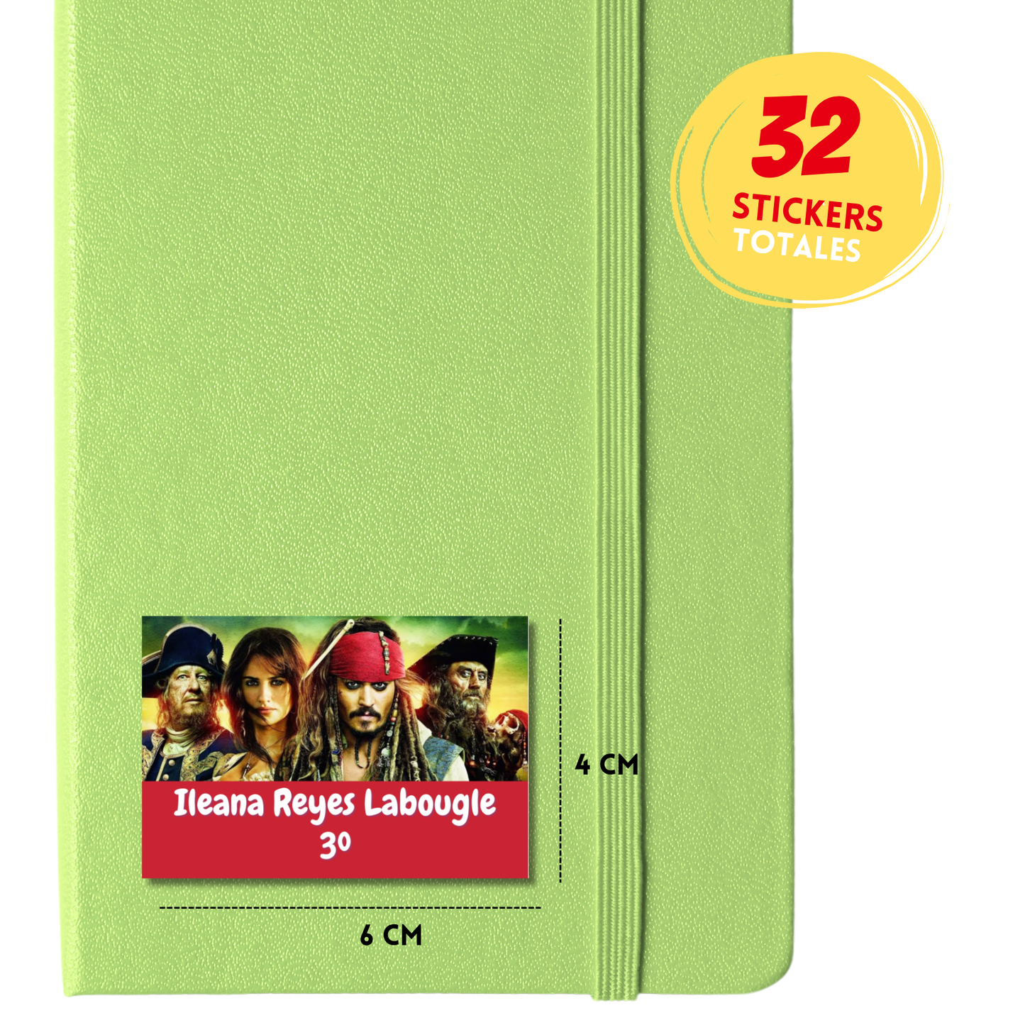 Piratas del Caribe Escolares Personalizadas Libretas, Libros y Lápices