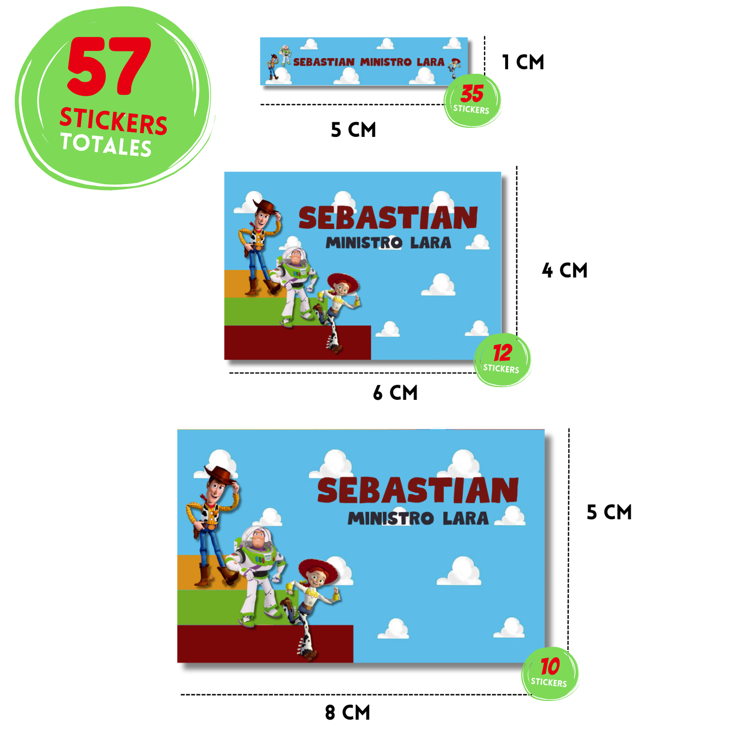 Toy Story Etiquetas Escolares Personalizadas Libretas, Libros y Lápices