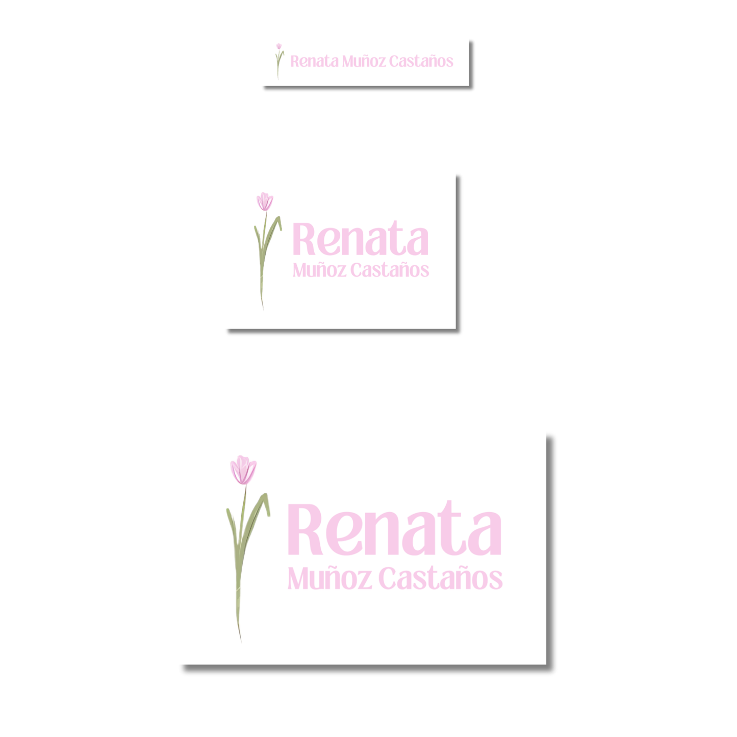 Flor Tulipán Rosa Aesthetic Etiquetas Escolares Personalizadas Libretas, Libros y Lápices